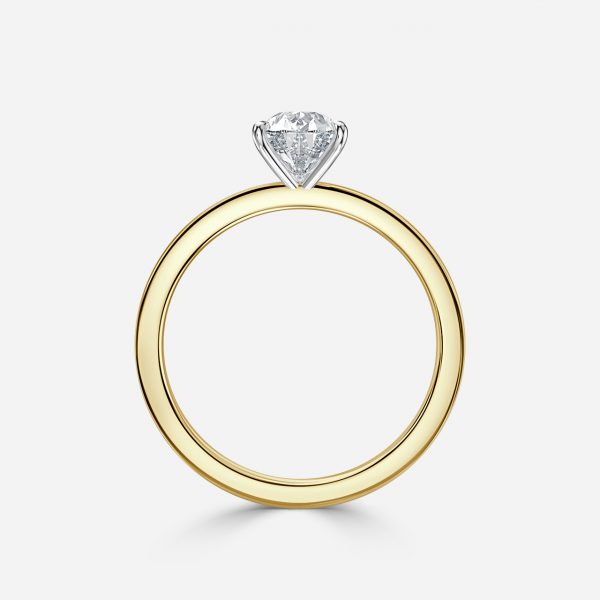 Pear Two Tone Solitaire Engagement Ring