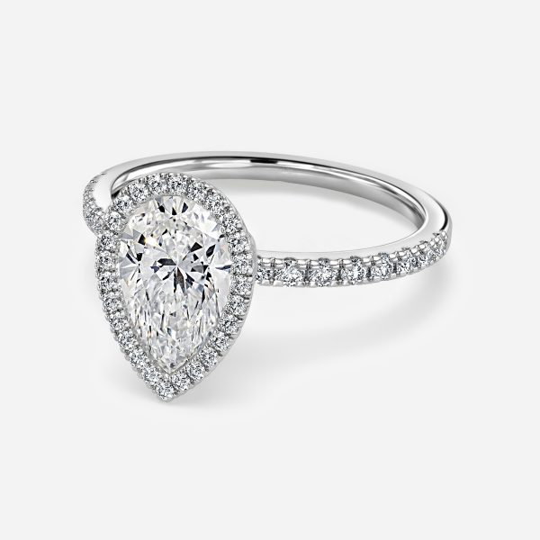 Pear Halo Engagement Ring