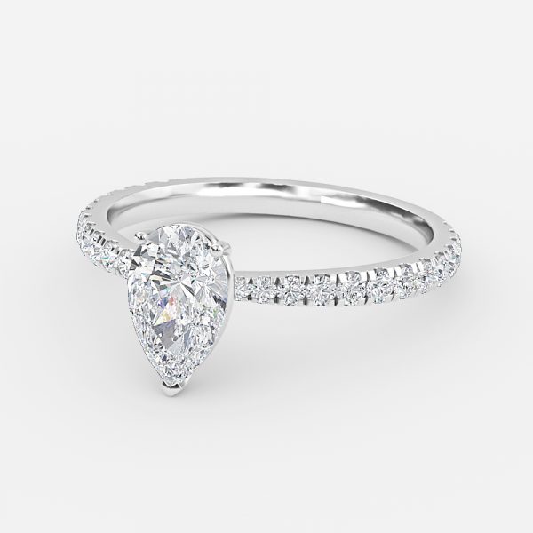 Pear Diamond Band Engagement Ring