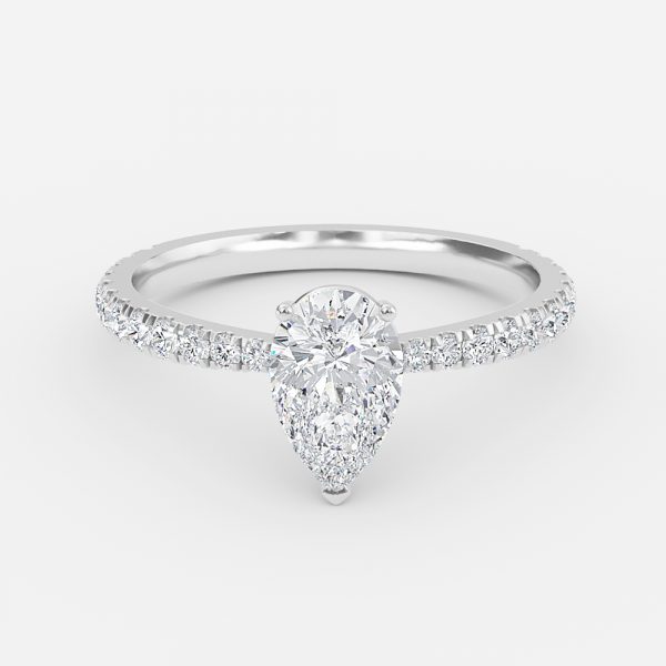 Pear Diamond Band Engagement Ring