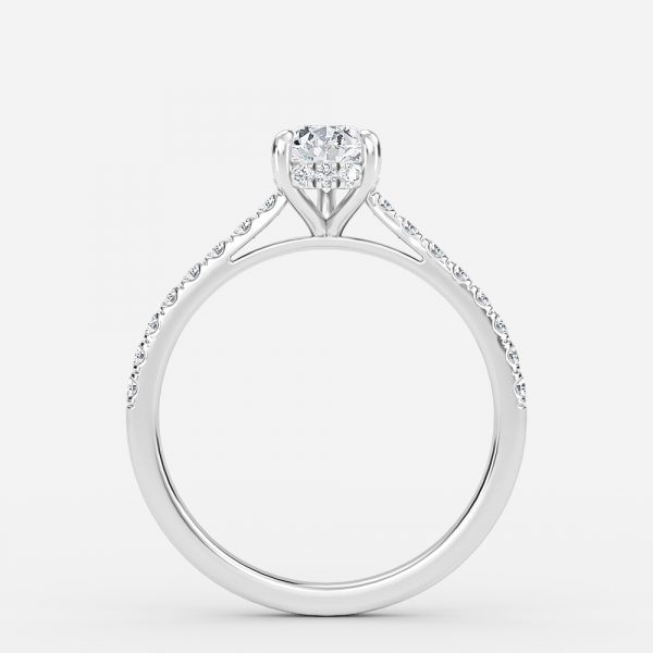 Pear Hidden Halo Engagement Ring