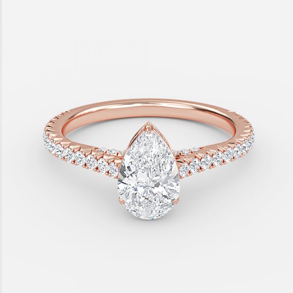 Pear Hidden Halo Engagement Ring