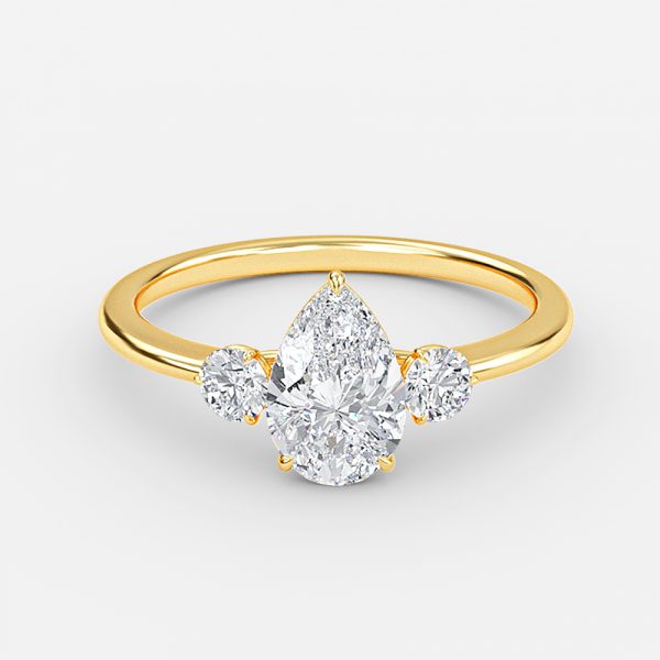 Pear Three Stone Engagement Ring