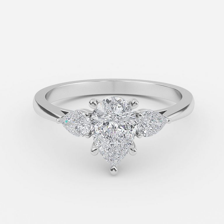 Pear Three Stone Engagement Ring