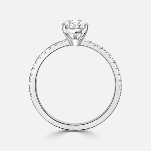 De La Luna Pear Diamond Band Engagement Ring
