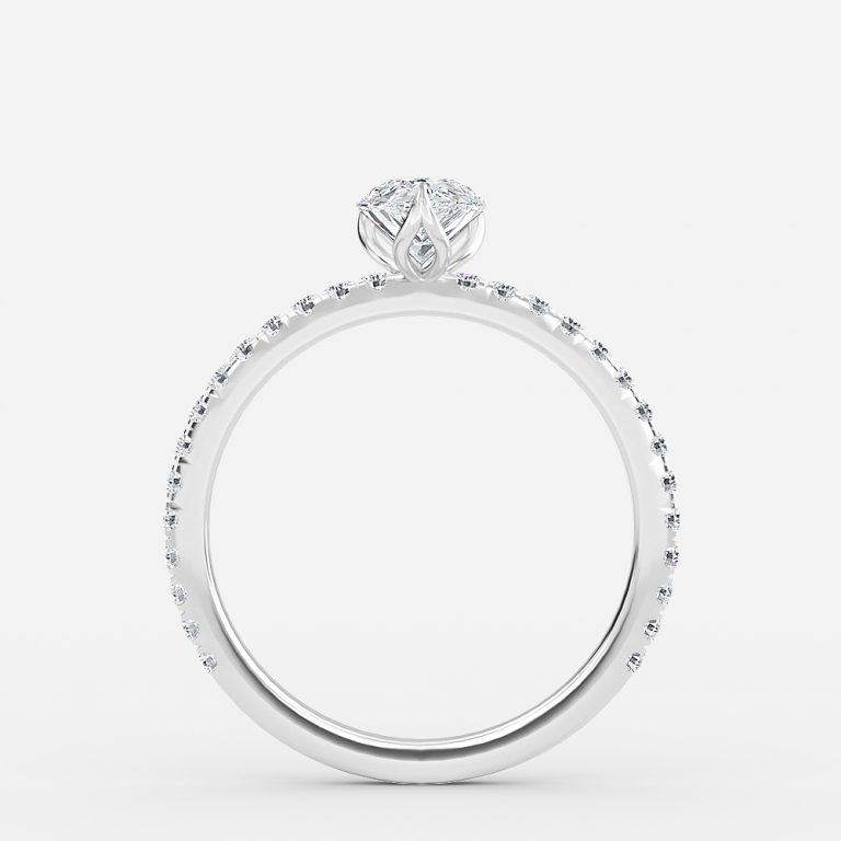 Pear Diamond Band Engagement Ring