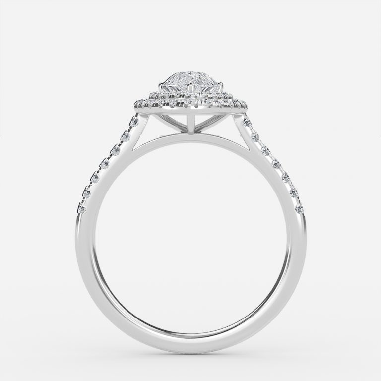 Pear Double Halo Engagement Ring