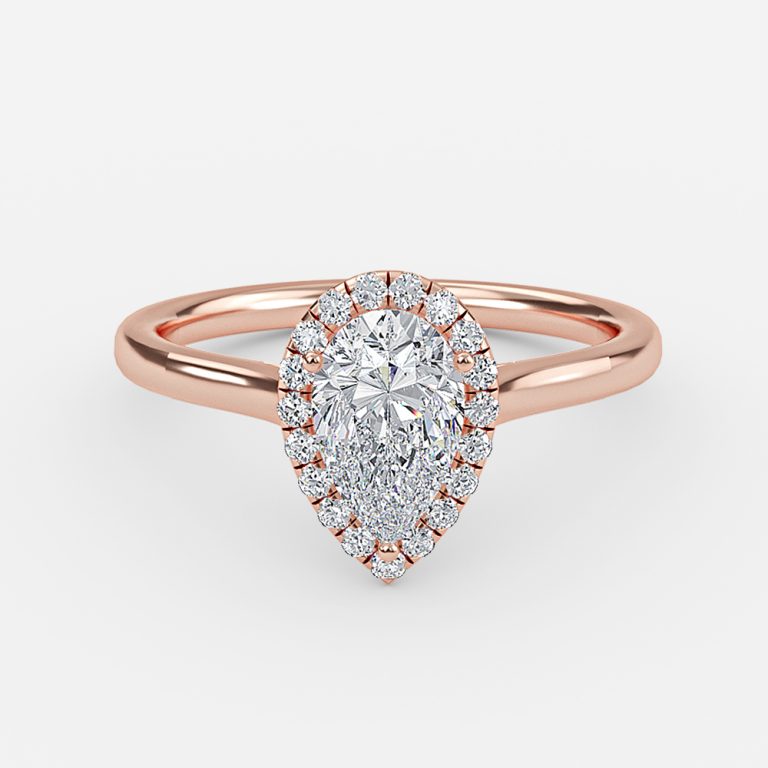 Pear Halo Engagement Ring