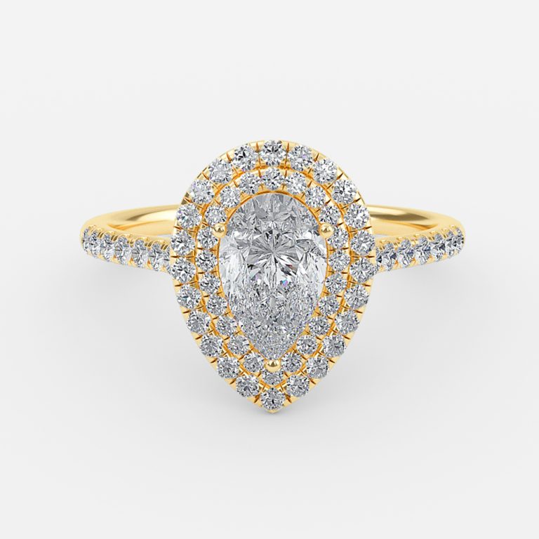 Pear Double Halo Engagement Ring