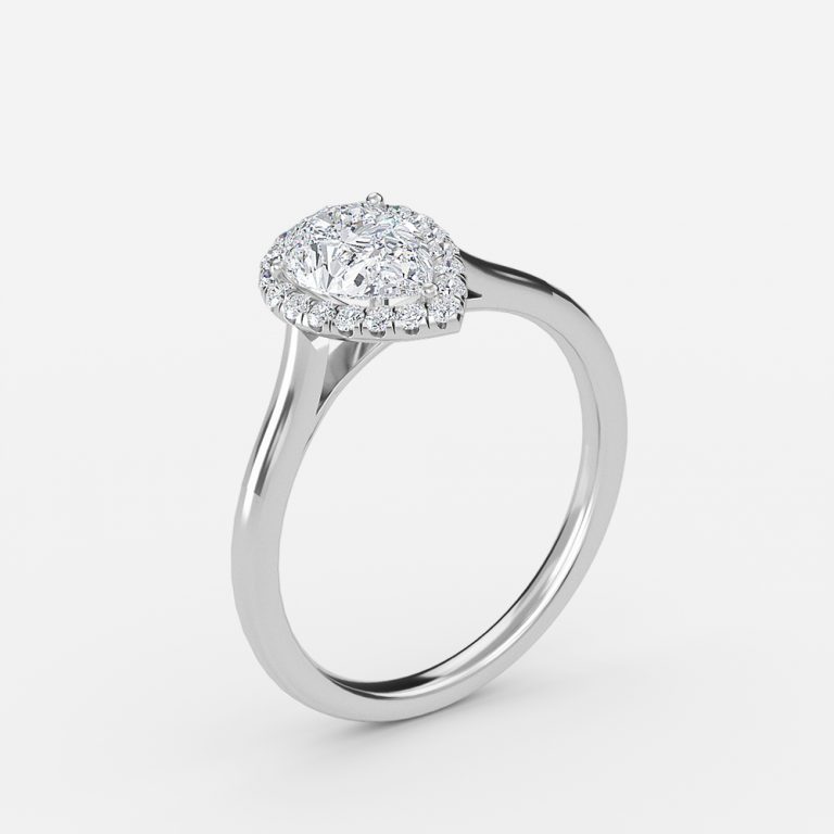 Pear Halo Engagement Ring