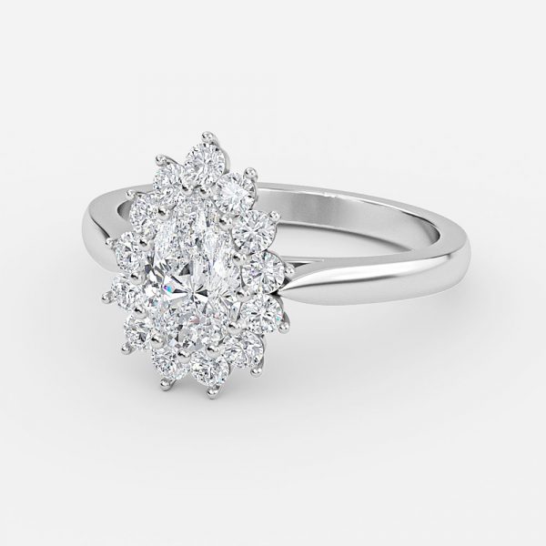 Pear Cluster Engagement Ring