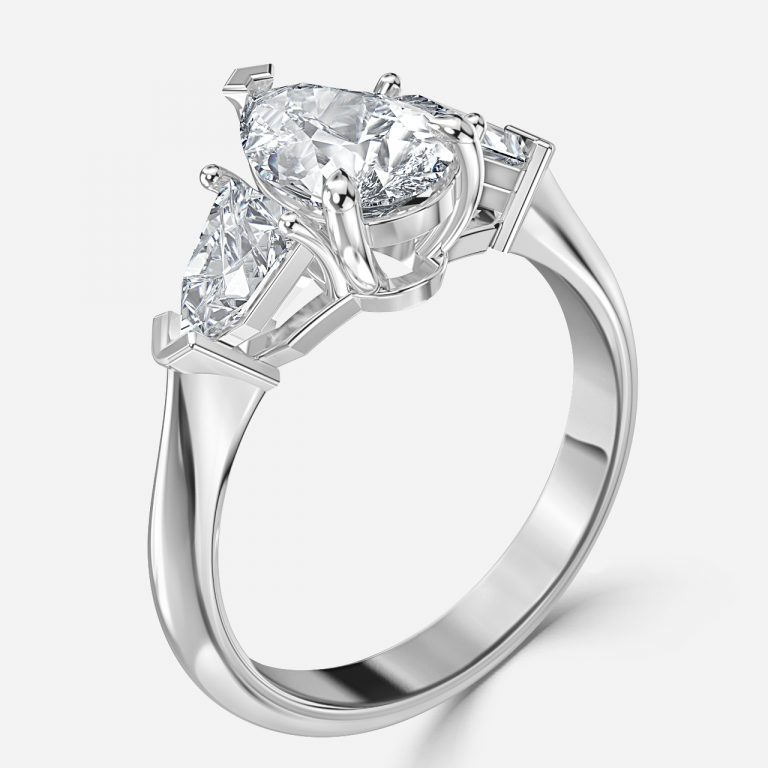 Pear Three Stone Engagement Ring