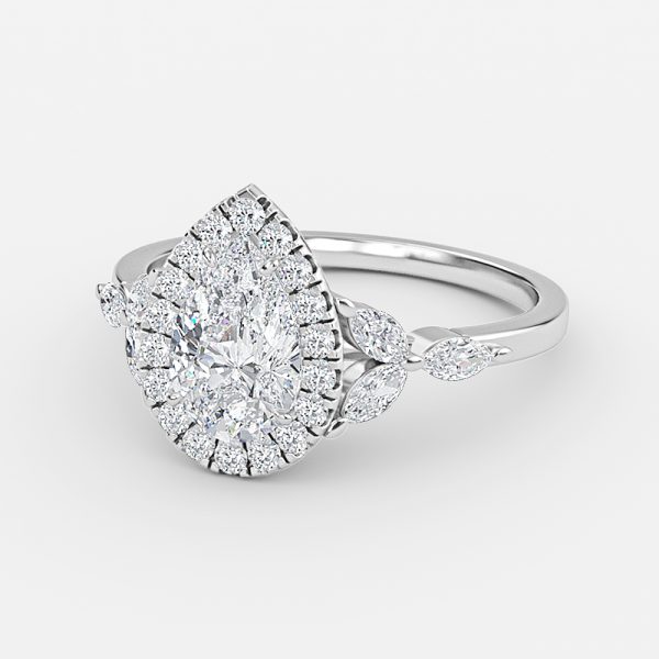 Pear Halo Engagement Ring