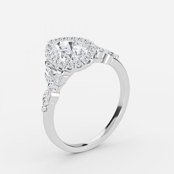 Pear Halo Engagement Ring