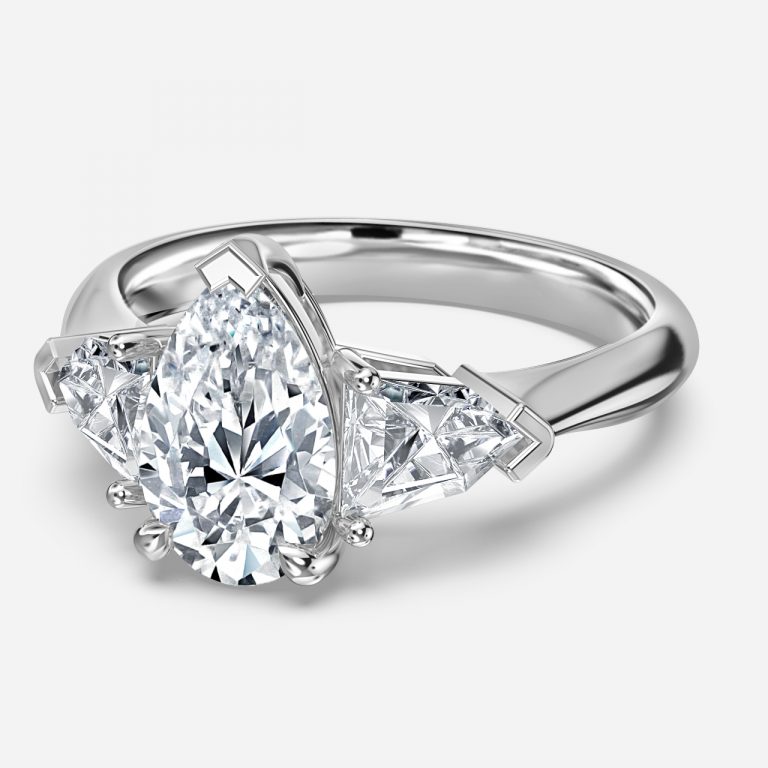 Pear Three Stone Engagement Ring