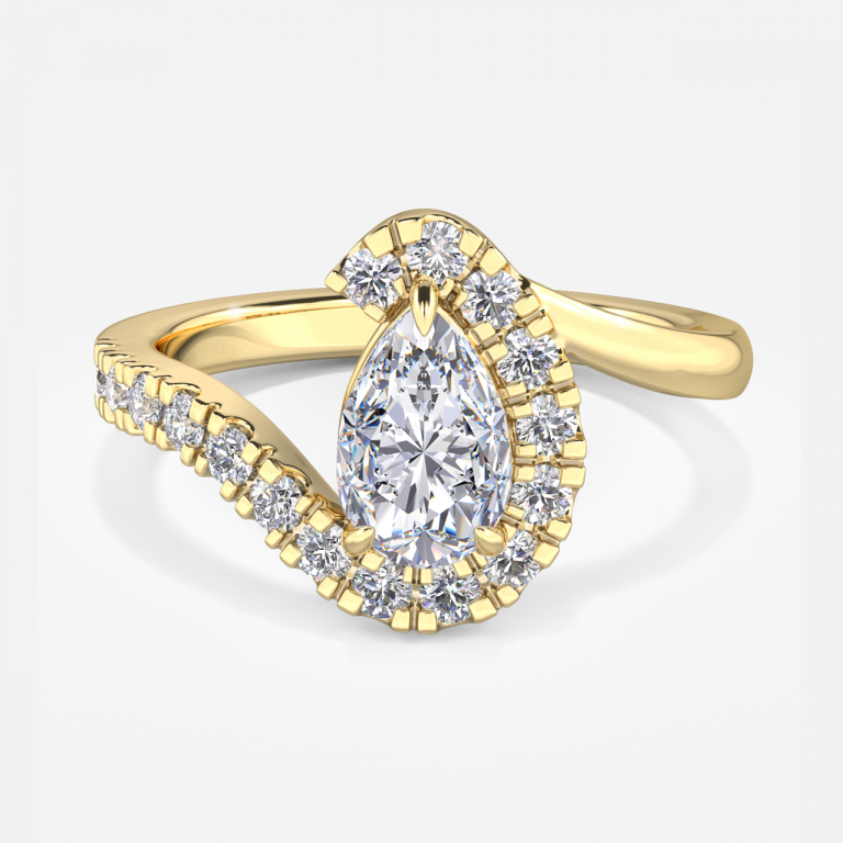Pear Halo Engagement Ring