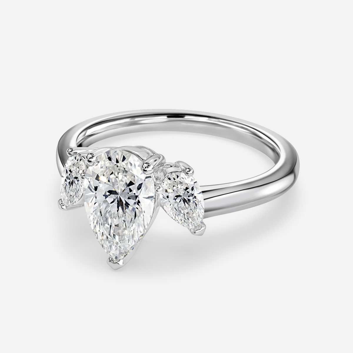 Pear Three Stone Engagement Ring