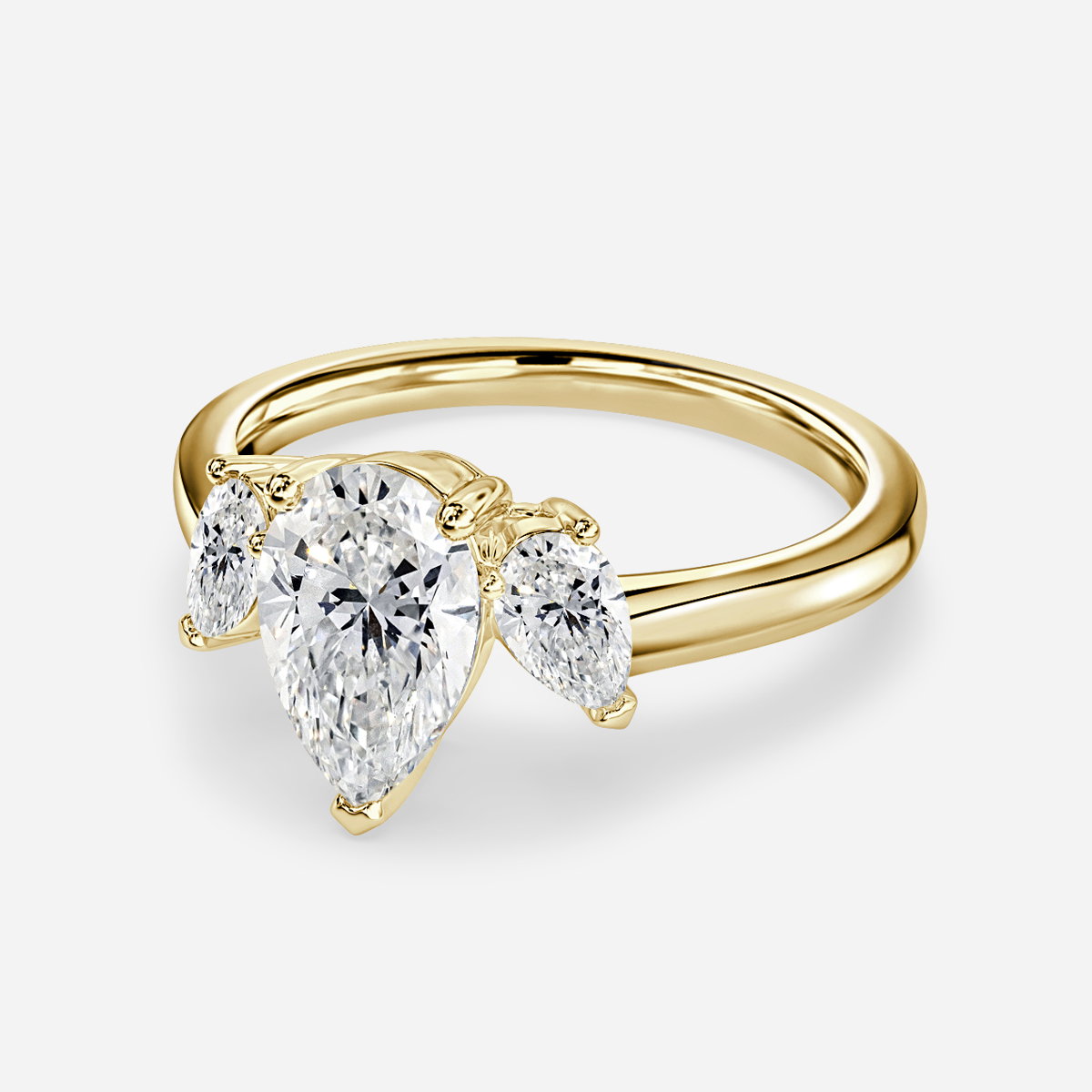 Pear Three Stone Engagement Ring