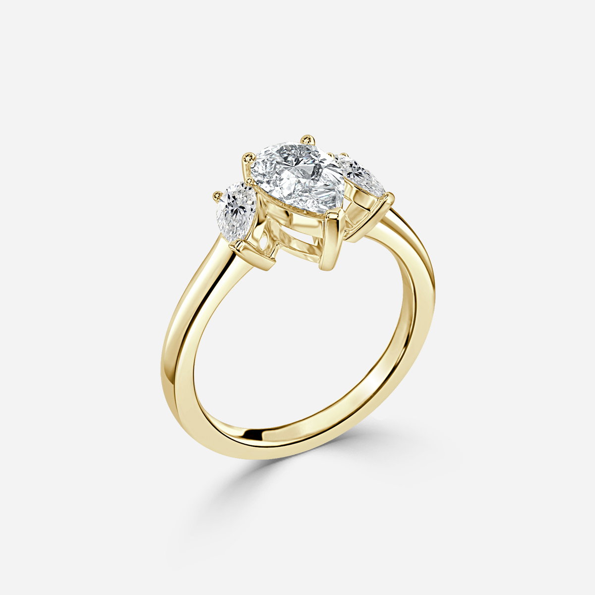 Pear Three Stone Engagement Ring