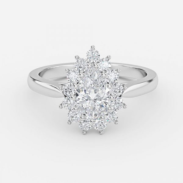 Pear Cluster Engagement Ring