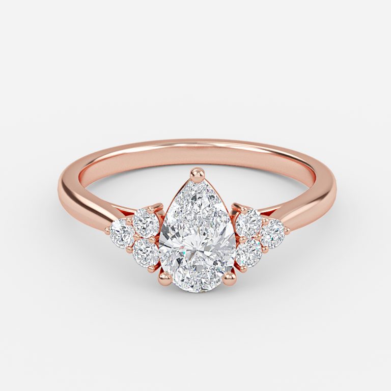 Pear Cluster Engagement Ring