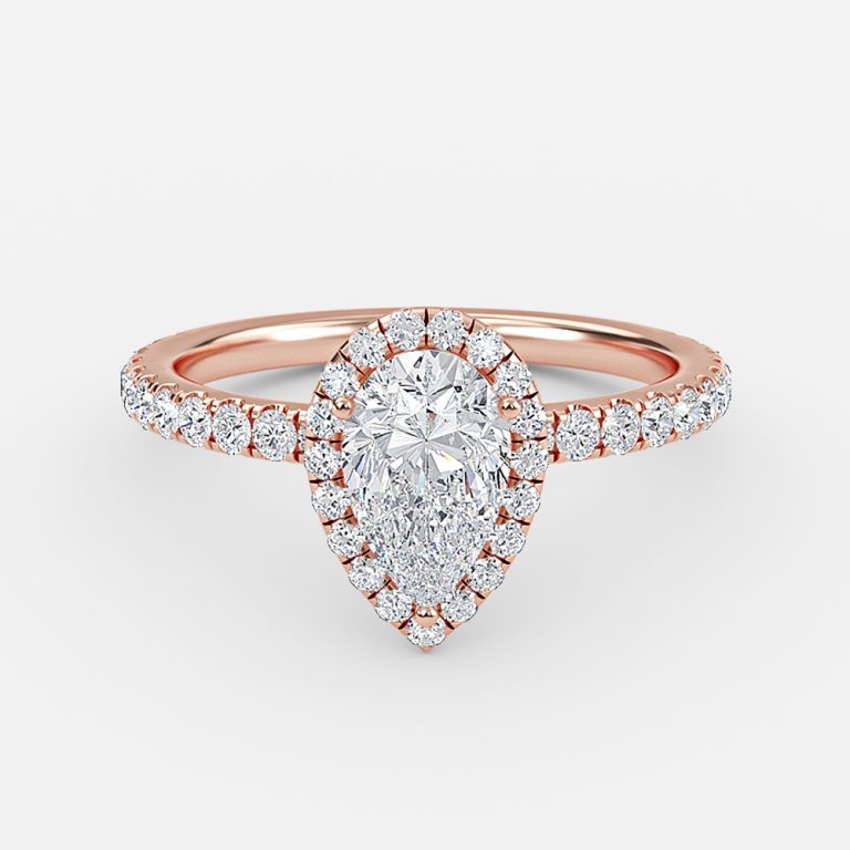 Pear Halo Engagement Ring