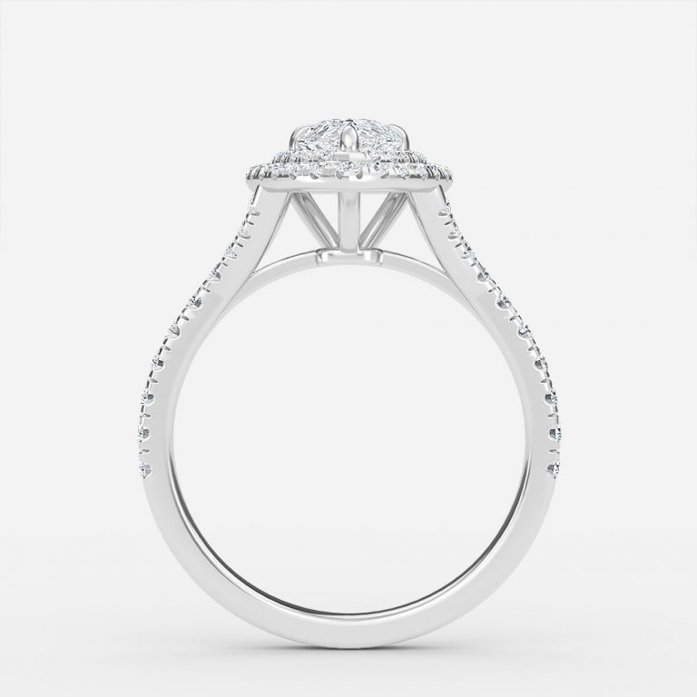 Pear Double Halo Engagement Ring