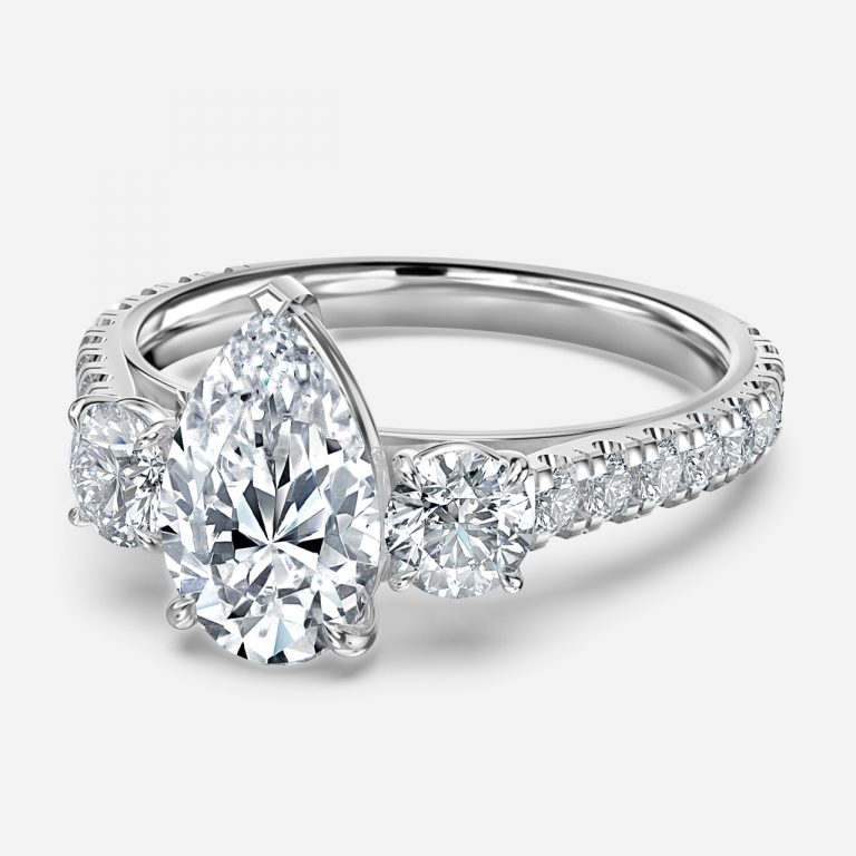 Pear Three Stone Engagement Ring