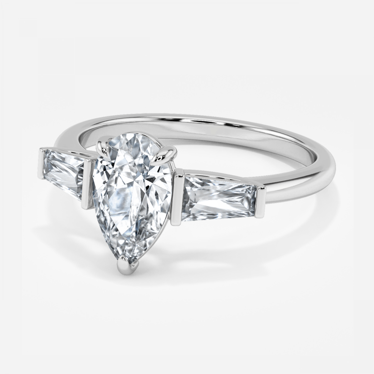 Pear Three Stone Engagement Ring