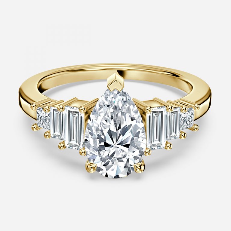 Pear Three Stone Engagement Ring