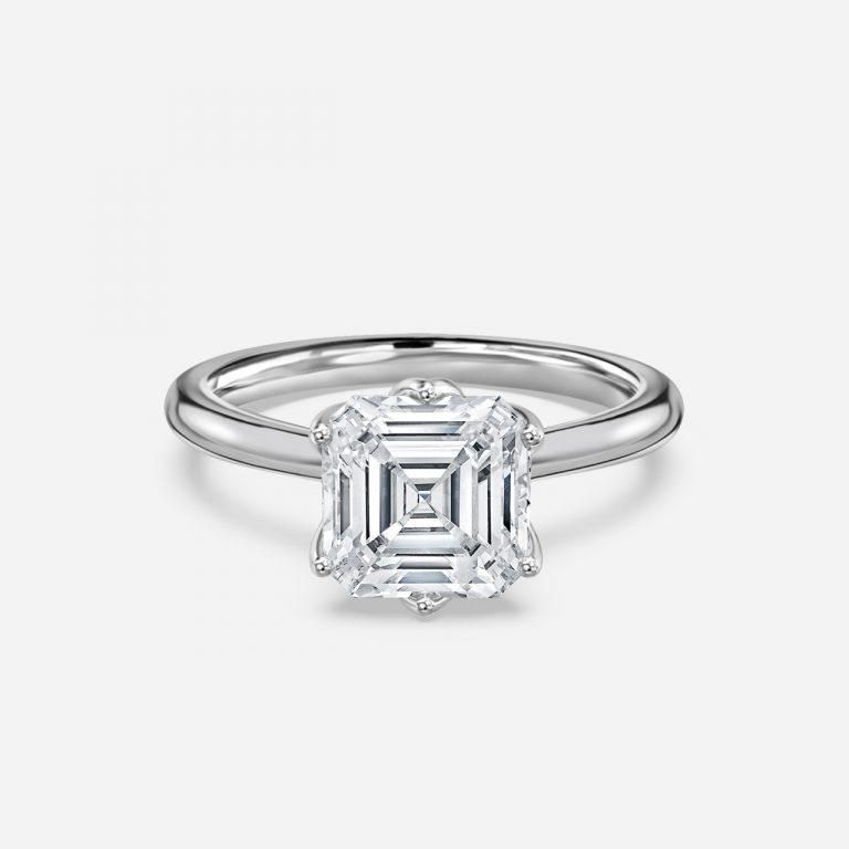 Asscher Solitaire Engagement Ring
