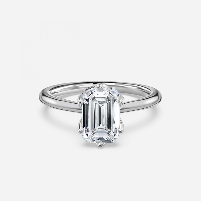 Emerald Solitaire Engagement Ring