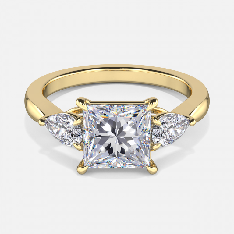 Princess Three Stone Engagement Ring