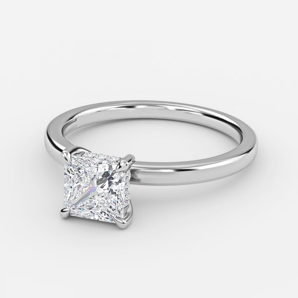 Princess Hidden Halo Engagement Ring