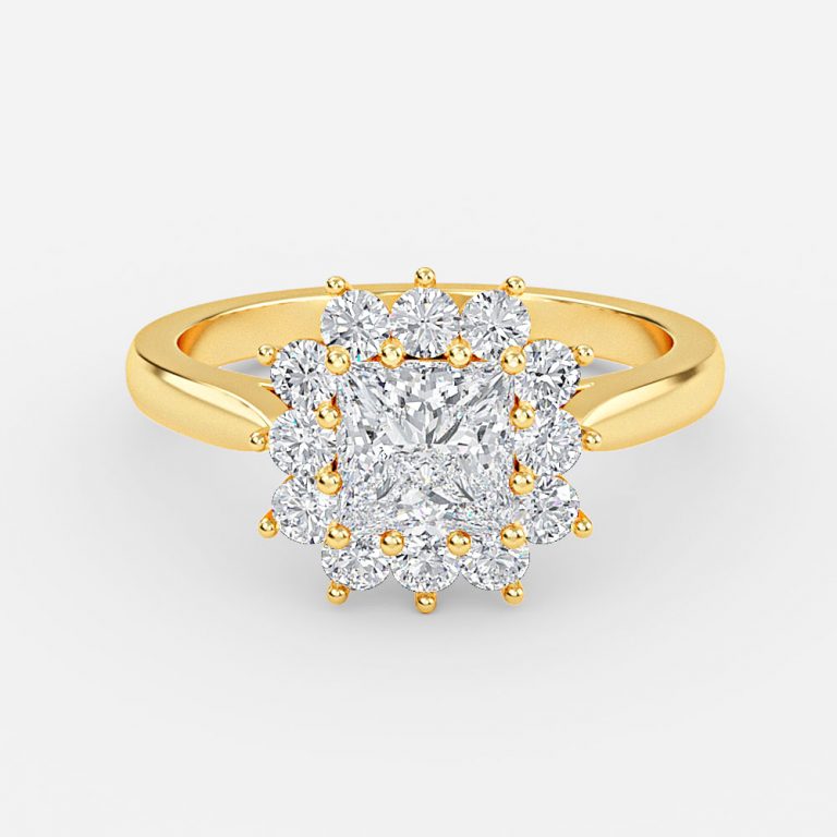 Princess Cluster Engagement Ring