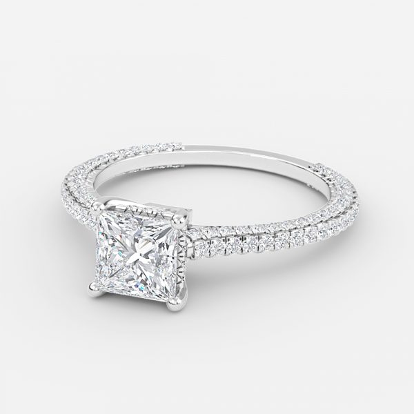 Princess Hidden Halo Engagement Ring