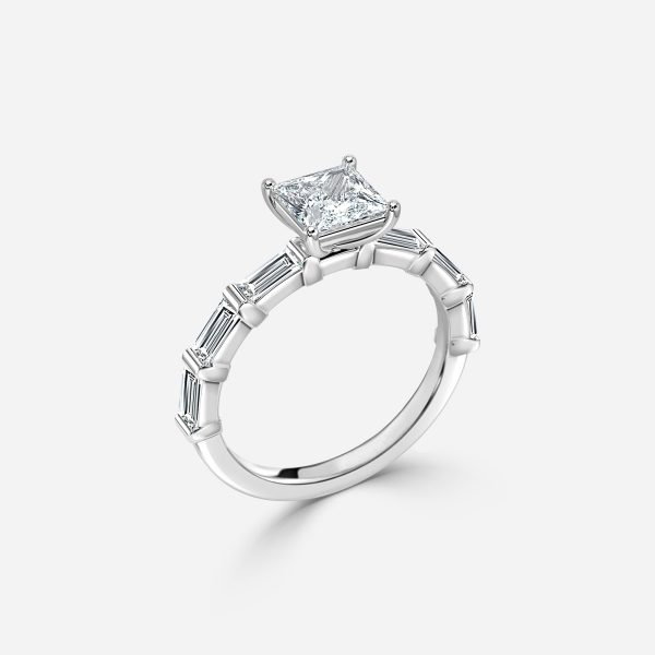 Princess Diamond Band Engagement Ring