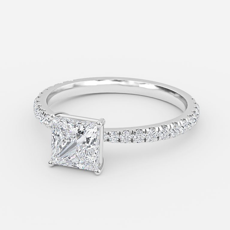 Princess Diamond Band Engagement Ring