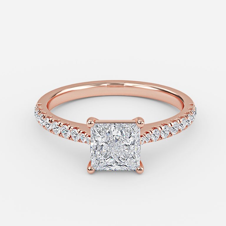 Princess Diamond Band Engagement Ring