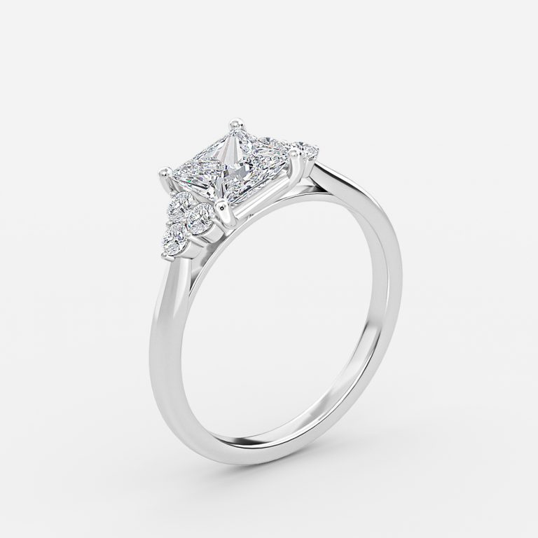 Princess Cluster Engagement Ring