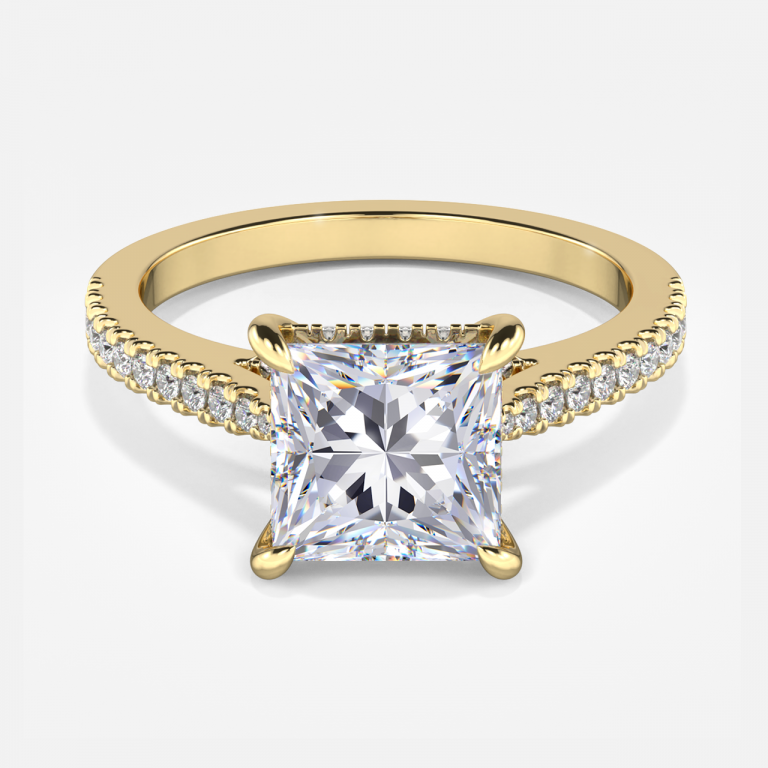 Princess Hidden Halo Engagement Ring