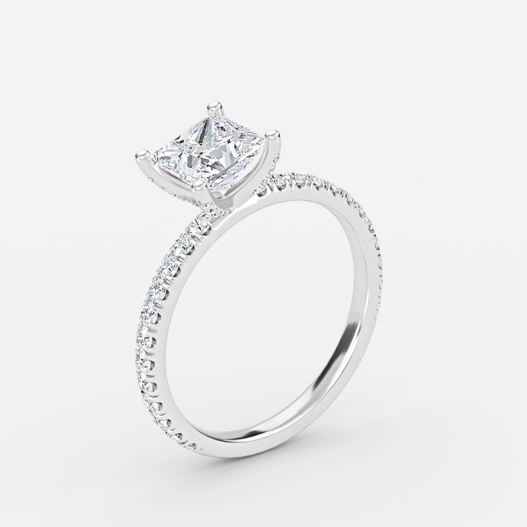 Princess Diamond Band Engagement Ring