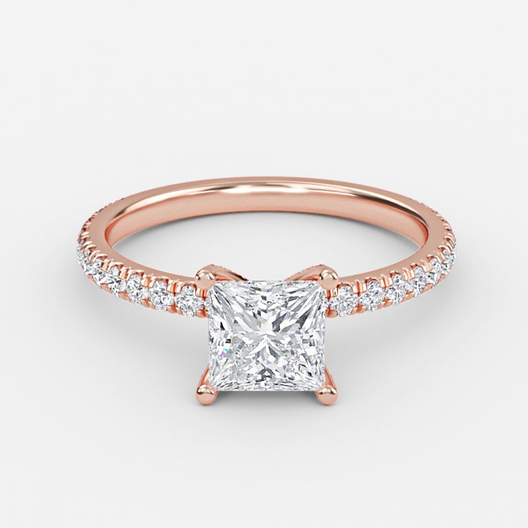 Princess Diamond Band Engagement Ring