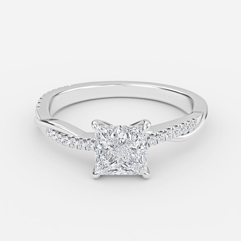 Princess Diamond Band Engagement Ring