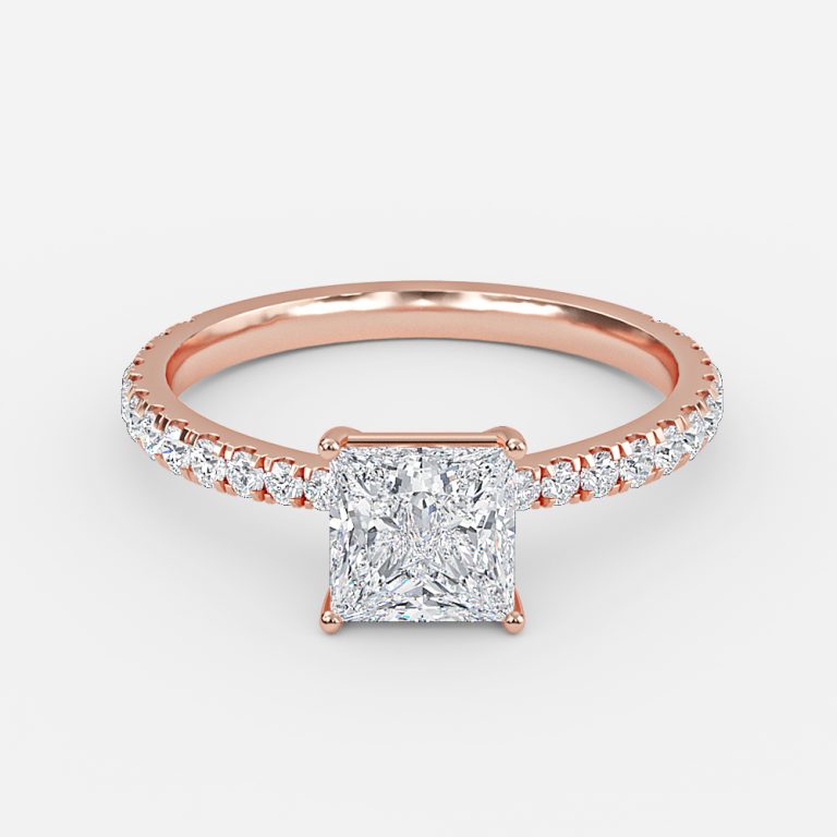 Princess Diamond Band Engagement Ring