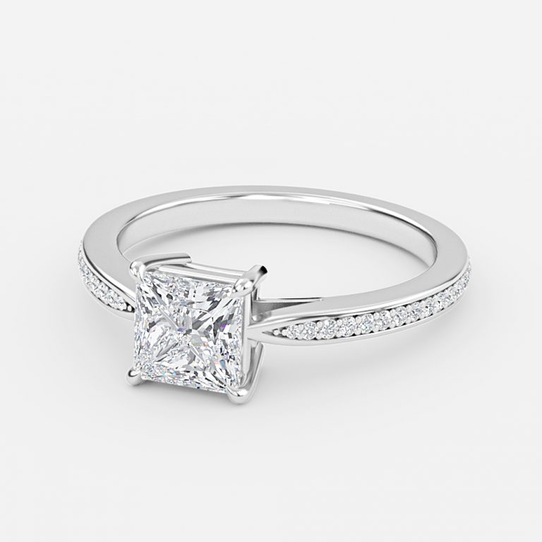 Princess Diamond Band Engagement Ring