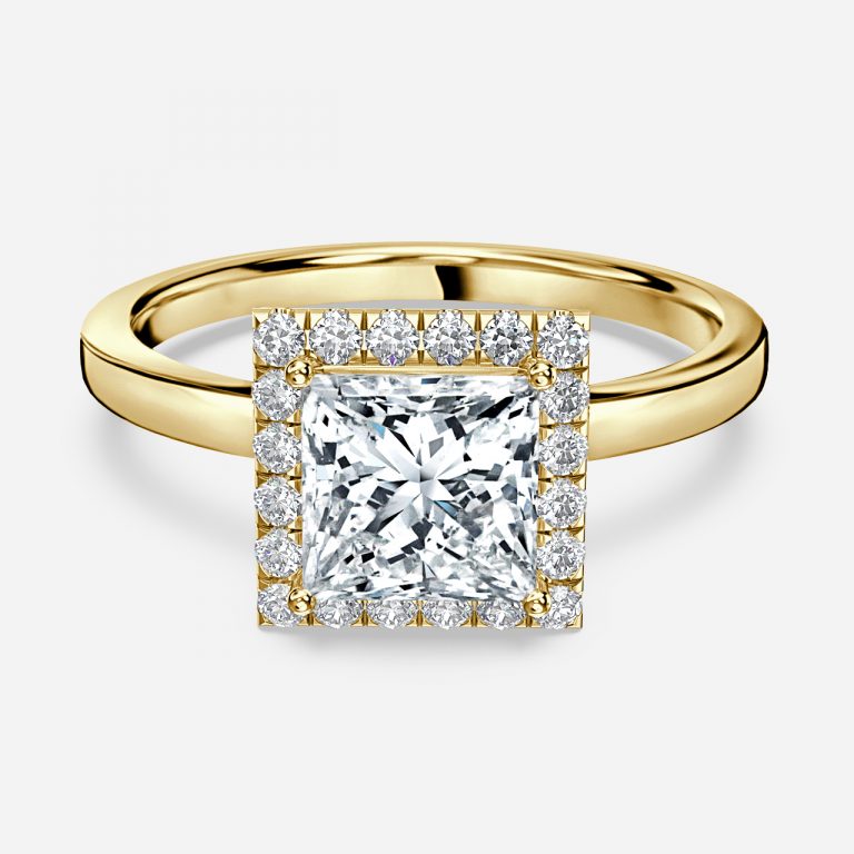 Princess Halo Engagement Ring