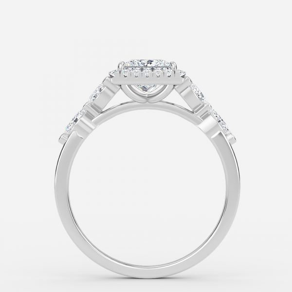 Princess Halo Engagement Ring
