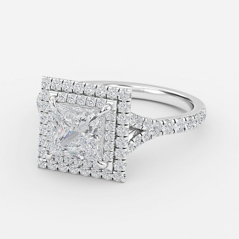 Princess Double Halo Engagement Ring