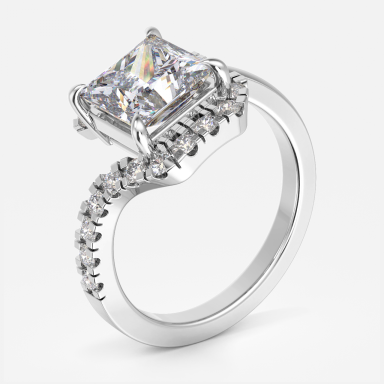 Princess Halo Engagement Ring